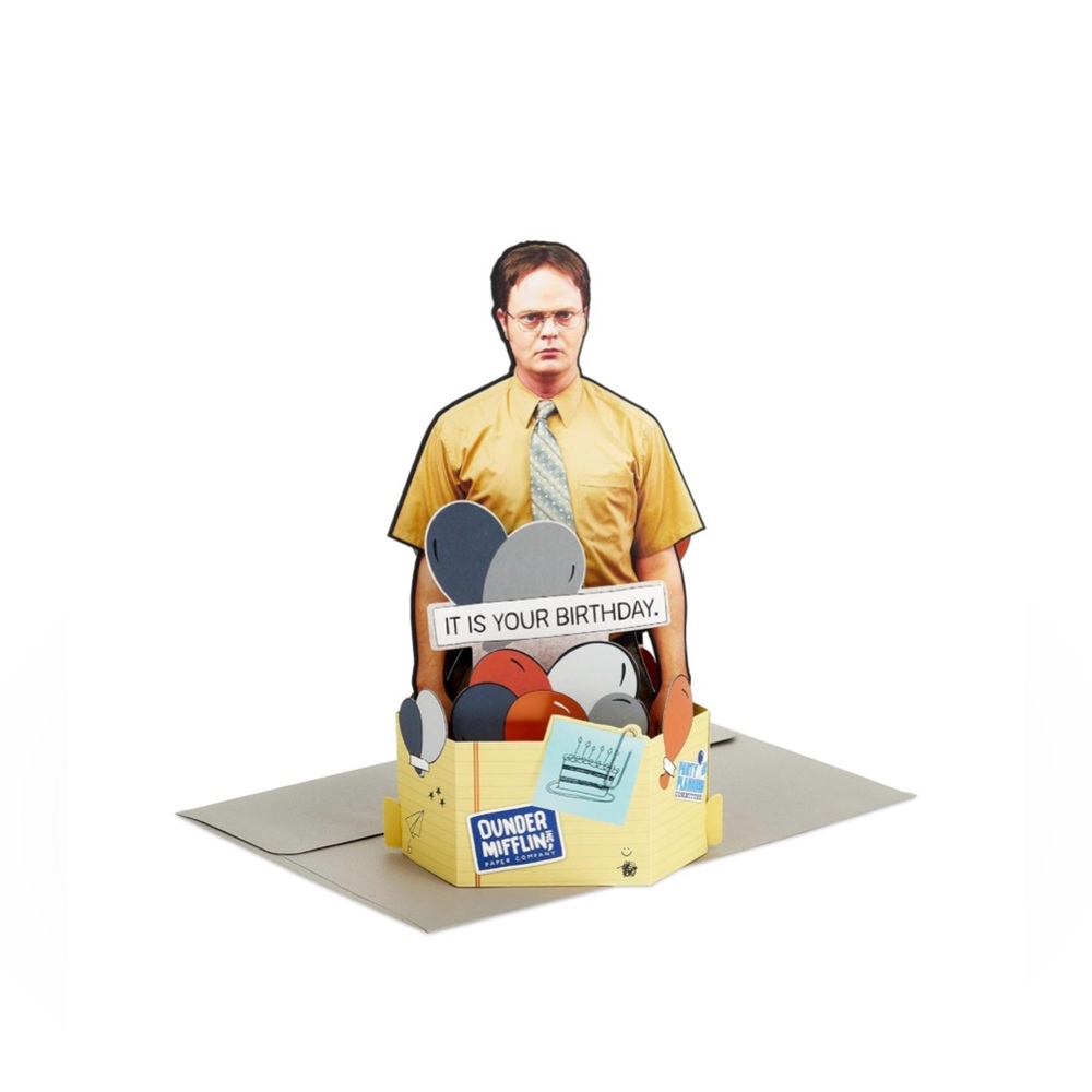 Hallmark Paper Wonder The Office Dwight Schrute Funny Pop Up 3-D Birthday Card